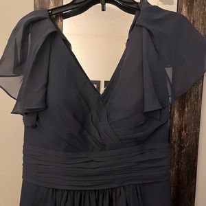 Full length formal dress. Gray with a hint of purple.